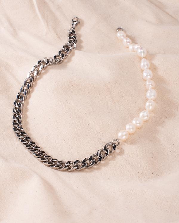 Cuban Chain & Pearl Necklace