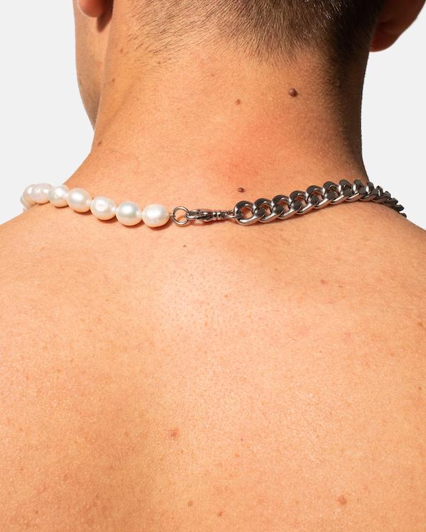 Cuban Chain & Pearl Necklace