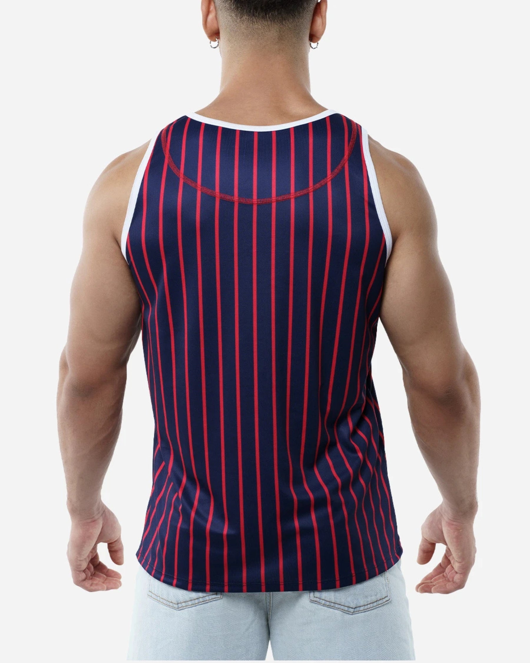 Navy Striped Tank Top