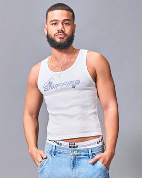 Rhinestone Cropped Ribbed Tank