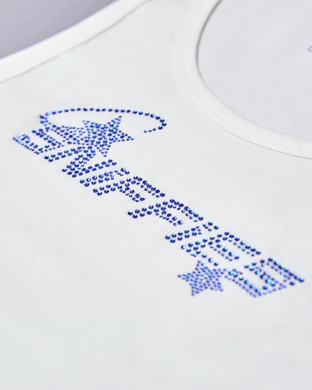 Rhinestone Cropped Ribbed Tank