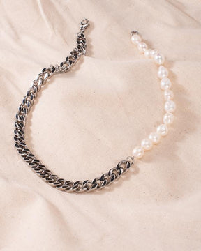 Cuban Chain & Pearl Necklace