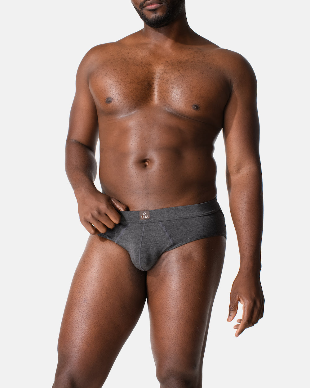 At Home Jock Brief -  Charcoal Marle