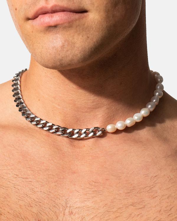 Cuban Chain & Pearl Necklace