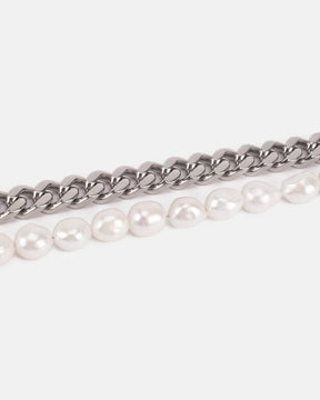 Cuban Chain & Pearl Necklace